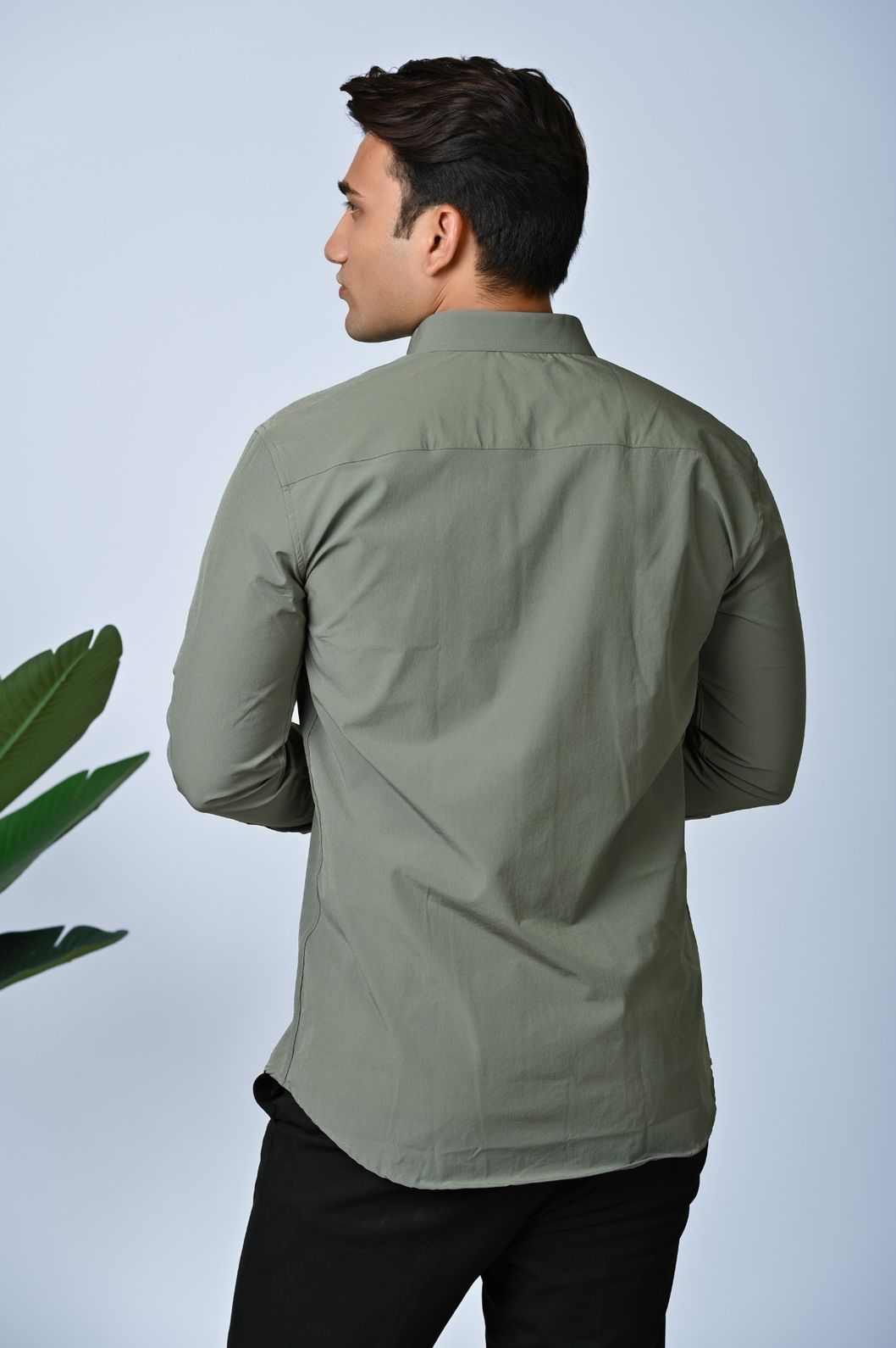 Olive Plain Dark Shirt