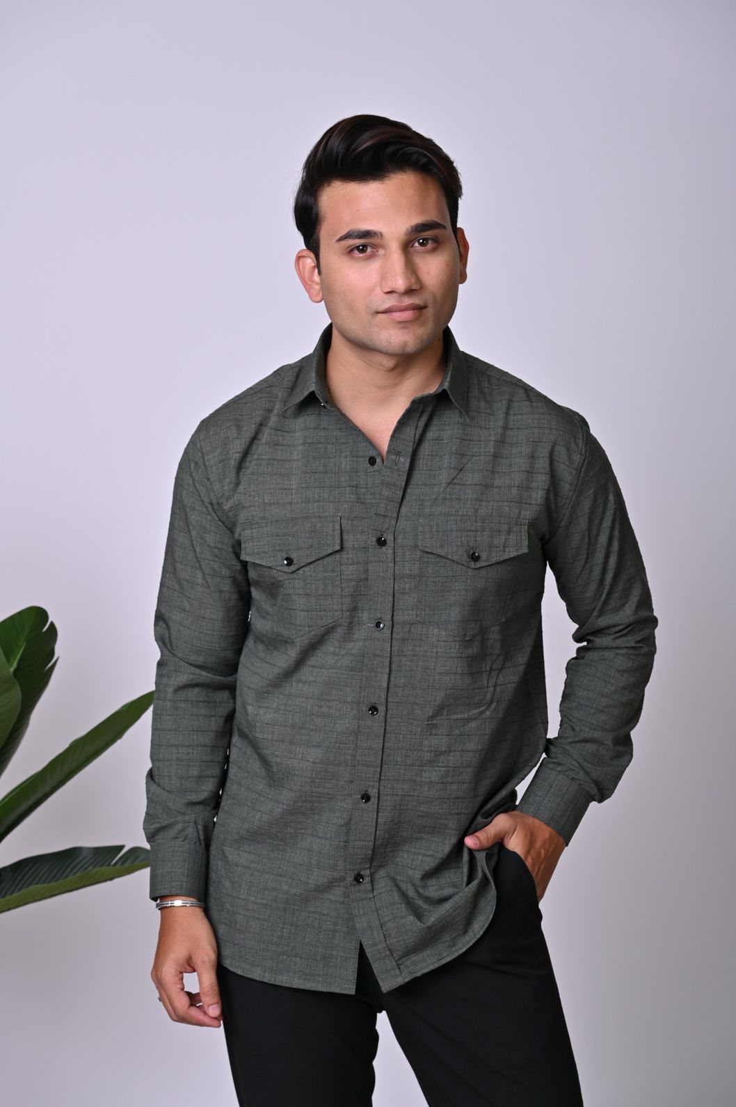 Olive Double Pocket Shirt