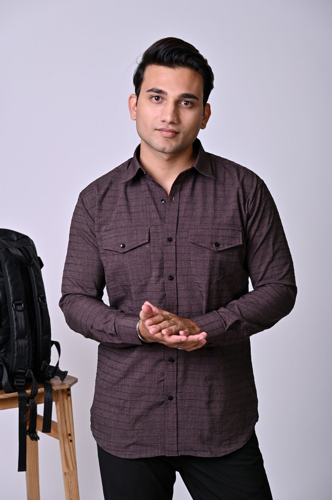 Maroon Double Pocket Shirt