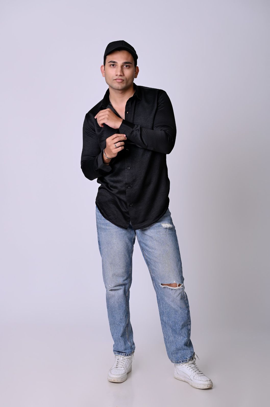 Black Swed Satin Shirt - Image 3